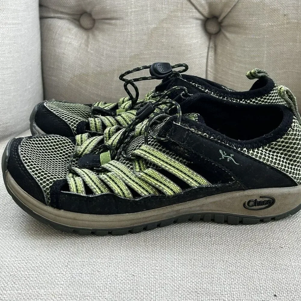 Kids Chaco Outcross Water Shoes Size 3 Junior Green Black Comfort Hike